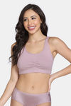 Zivame Double Layered Full Coverage Non Wired Slip-on Home Bra - Mauve Shadows — thumbnail 2